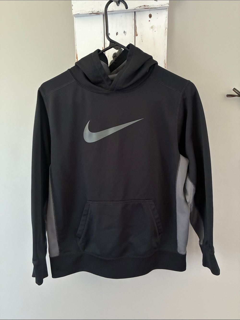 Boys black and gray Nike hoodie